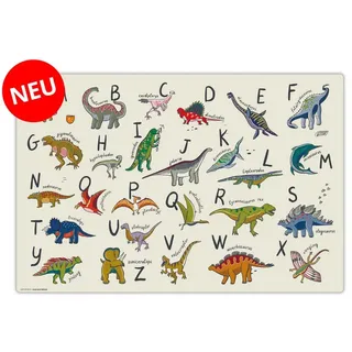 cover-your-desk.de Schreibtischunterlage für Kinder – “Dinosaurier ABC“ – 60 x 40 cm – Made in Germany, (1 tlg) beige