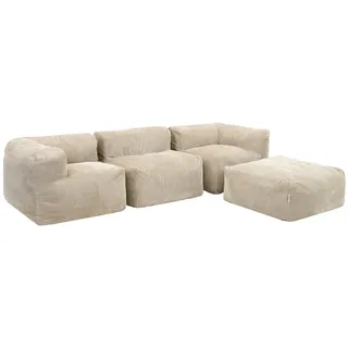 I.C.O.N. icon Zen Ecksofa, Moldulares Sofa, Beige, Textil, 4-Sitzer, 550x68x100 cm, Wohnzimmer, Hocker, Sitzsäcke, XXL Sitzsäcke