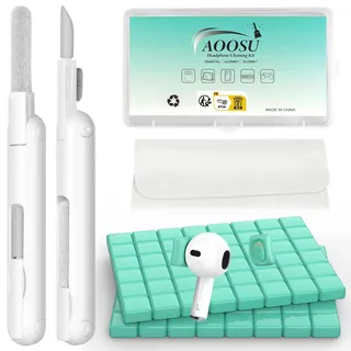 AOOSU Reinigungsknete Handy Reinigungsset Kopfhörer inkl. 96 Reinigungsknete 3 in 1 Reinigungsstift und Mikrofasertuch, Ladebuchse Reiniger für AirPods, USB-C, Lautsprecher usw.