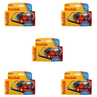 Kodak Fun Flash Einwegkamera (für 39 Aufnahmen), 5 Stück