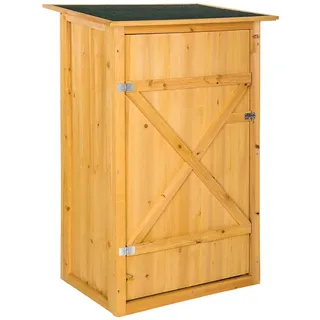 Tectake tectake® Gartenschrank mit Flachdach, aus imprägniertem Nadelholz, Dachpappe aus Bitumen, 75 x 56 x 118 cm