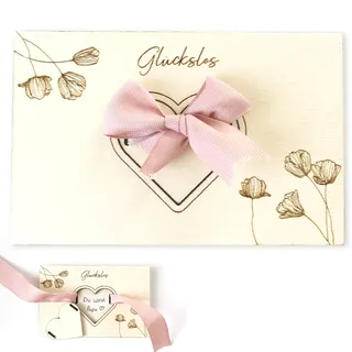 B4P 2x Glückslos aus Holz mit persönlichem Text - Schwangerschaft verkünden Überraschung Babyshower Geburtstagsfeier Überraschung Hochzeit - personalisiertes Geschenk für die Ewigkeit
