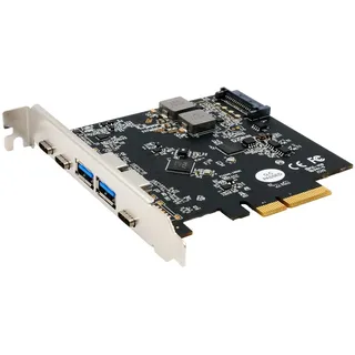 Exsys EX-12007, PCIe (x2) Karte mit 5 Ports ( 2A+3C Anschlüsse), Kontrollerkarte