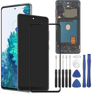FKBAightccy Ersatz-Display für Samsung Galaxy S20 FE/S20 FE 5G LCD-Display für Galaxy S20 FE SM-G781U SM-G781W SM-G781B Touchscreen-Digitizer Montage mit Werkzeugen (Schwarz mit Rahmen)