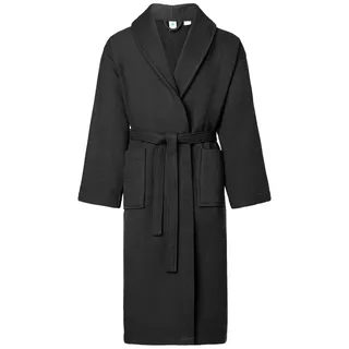 Ladeheid Bademantel Herren Bademantel - Waffelpiqué Frottee - 100% Baumwolle LA40-226, Langform, Baumwolle schwarz S