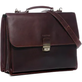 FEYNSINN große Aktentasche echt Leder - 15.4 Zoll Laptop Business-Tasche EMILIO XL - Arbeitstasche Laptoptasche Herrentasche mit Laptop-Fach - Ledertasche Herren braun handgefertigt - Uni-Adults