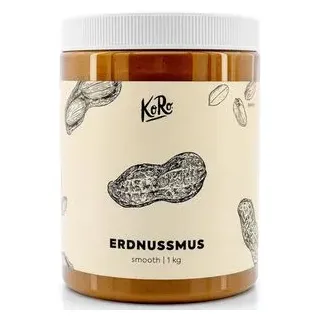 KoRo Nussmus Erdnussmus Smooth, 100% Erdnuss, ohne Zuckerzusatz und Palmöl, 1 kg