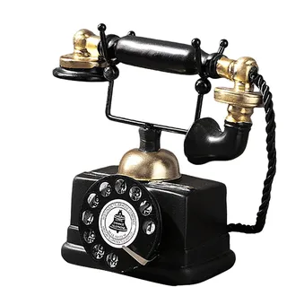 Generisch Altmodisches schnurgebundenes Telefon – -Replik-, Bücherregal-Display-Ornament-Hülle aus Kunstharz | Heimregal-Dekorstück für die Raumgestaltung, Klassische Sammlerstück-Retro-Ästhetik-