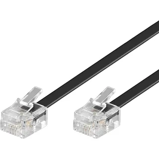 goobay RJ11 Anschlußkabel 10m,sw,St/St 50319