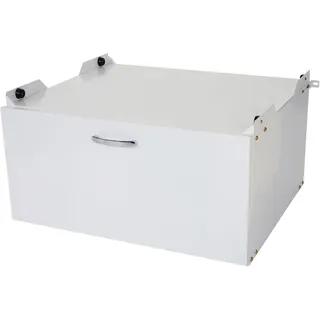 Mendler Waschmaschinenunterschrank HWC-E50, Sockel Podest Erhöhung Untergestell, Schublade 33x61x62cm weiß