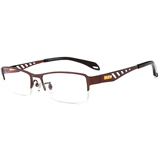 Progressive multifokale Lesebrille, rechteckige Lesebrille für Herren, Blaulicht-Schutzbrille, Brille mit nahezu doppeltem Verwendungszweck, 3-Fach-Optik, hohles Design, Metallbrille mit Halbrand