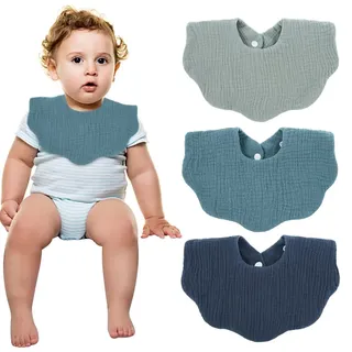 Katutude Lätzchen Baby 3 Pieces, Weiche Absorbierende Musselin Halstücher, Spucktücher Baby Baumwolle, Lätzchen Baby für Jungen, Mädchen Neugeboren