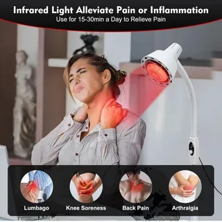 Rotlichtlampe Wärmelampe 275w, Infrarotlampe Medizinisch Mit Ständer, 360 ° Drehen Einstellbare Temperatur Rotlichtlampe Therapie Für Salon-massage, Linderung Von Schmerzen