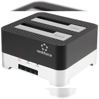 Renkforce RF-DOCKING-02 USB-A (USB 3.0) SATA 6 Gb/s 2 Port Festplatten-Kopierstation 2.5 Zoll, 3.5 Zoll mit Clone-Funktion