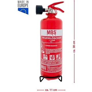 MBS-FIRE (Pii) 2L Schaum Feuerlöscher inkl Halterung u. Plakette