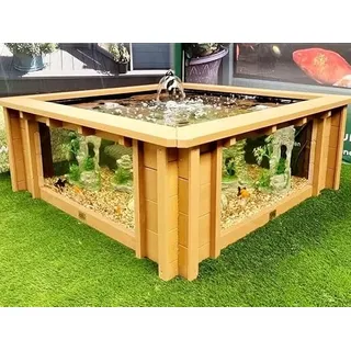 Clear View Garden Aquarium Lotus Gartenteich, quadratisch mit Fenstern