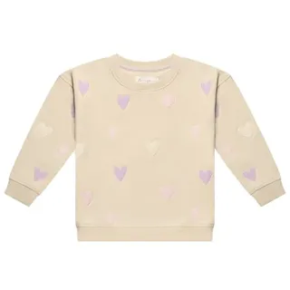 leevje Oversized Sweatshirt terry hearts in cappuccino | Gr.: 110/116