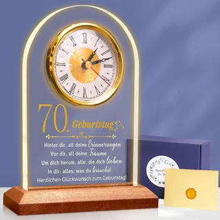 Quarzuhr Tischuhr 70. Geburtstag Geschenk für Frauen Dekoration Eltern