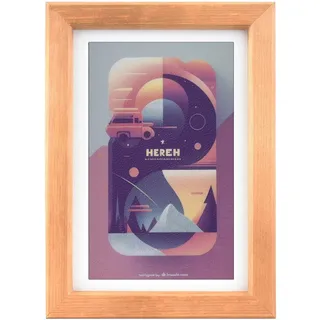 7,3 Zoll ePaper Display, 800x480, 7 Farben, Bilderrahmen, Holzrahmen