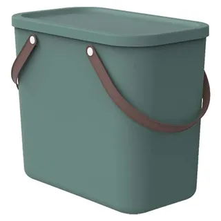 Rotho Aufbewahrungsbox Albula 25 Liter, Aufbewahrungskiste ideal zur systematischen Aufbewahrung geeignet, Farbe: mistletoe green