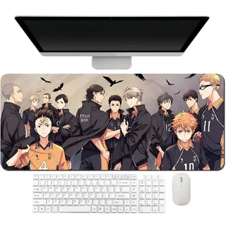 4 mm Verdickung. Anime Haikyuu Hinata Shoyo Tobio Kageyama Mauspad, 700 x 300 x 4 mm, zarter Schlossrand, wasserdicht, rutschfest, leicht zu waschen