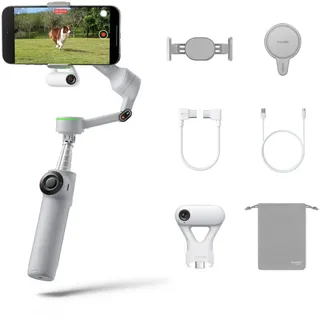 Insta360 Flow 2 Pro Ultimatives-Creator-Bundle Grau - Gimbal Smartphone | Handy Gimbal für iPhone/Android, Natives Tracking mit DockKit, KI- & Multi-Personen-Tracking, Stativ&Selfie-Stick integriert