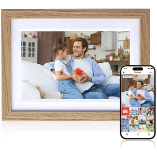 Rollei Smart Frame WiFi 1010 Digitaler Bilderrahmen, 25,53 cm, 1280 × 800 Pixel, Holzoptik Eiche, Weiß
