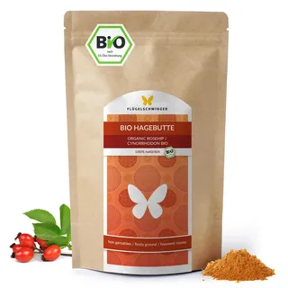 Flügelschwinger 1kg BIO Hagebutten Pulver, zertifizierte Bio Qualität, aus sonnengereiften ganzen Früchten, fein gemahlen (1000g)
