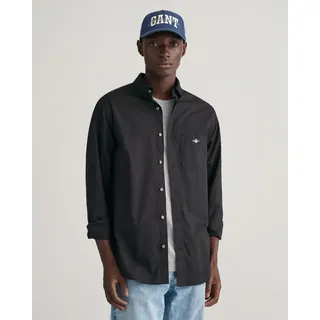 GANT Langarmhemd Regular Fit Schwarz XXL