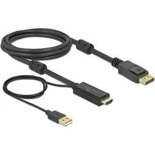 DeLock HDMI zu DisplayPort Kabel 4K 30 Hz 2 m