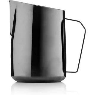 Barista & Co Milchkännchen aus Edelstahl, tragbares Zifferblatt, Milchaufschäumkännchen für Kaffeemaschine mit internen Messmarkierungen, schwarz, 600 ml, Milchaufschäumkrug für Kaffeekunst, Latte,