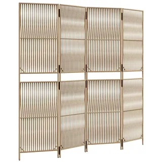 vidaXL Paravent 4-tlg. Beige Poly Rattan