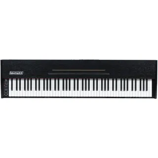 keymaXX Digital Piano 88 Tasten, Hammermechanik, anschlagdynamisch, gewichtet, Anfänger E-Piano schwarz mit Pedalen, Notenhalter und 128 Stimmen, SP-1