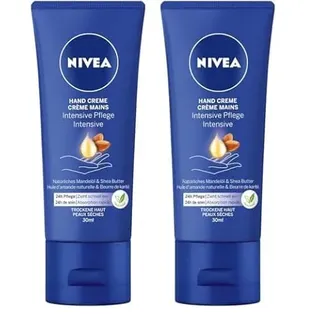 NIVEA Intensive Pflege Hand Creme Mini (30 ml), reichhaltige Hautcreme mit Mandel-Öl für intensive Feuchtigkeit, Handpflege mit dem einzigartigen NIVEA Duft (Packung mit 2)