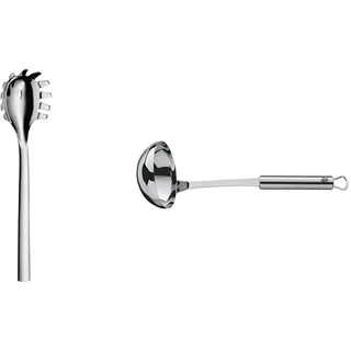 WMF Nuova Nudellöffel 30 cm, Spaghettilöffel, Nudelkelle & Profi Plus Suppenkelle 30 cm, Saucen-/ Schöpflöffel, Cromargan Edelstahl teilmattiert, spülmaschinengeeignet