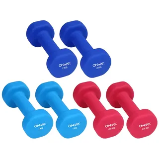 OnWay Neopren-Hantel Set OW1001 verschiedene Gewichte zur Auswahl 500 Gramm 1 oder 2 Kilo (2x2000g)