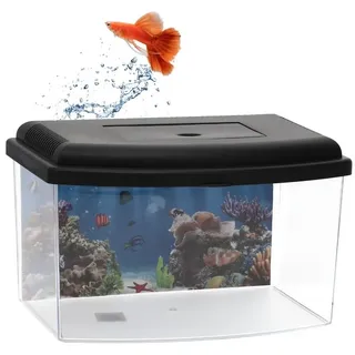 GarPet Mini Aquarium 10 l mit Deckel schwarz
