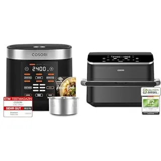 COSORI Reiskocher, Multikocher mit 17 Programme, Rice Cooker 1,8 L&COSORI Heißluftfritteuse TwinFry 10L Airfryer