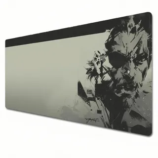 Metal Gear Solid Mauspad, XXL, Schwarz und Weiß, großes Gaming-Mauspad, 900 x 400 cm, geeignet für Tastatur-Pads und Schreibtischunterlagen für das Heimbüro (XXL)