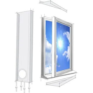 Philips Fensterabdichtung 320cm für mobile Klimageräte und Abluft-Wäschetrockner