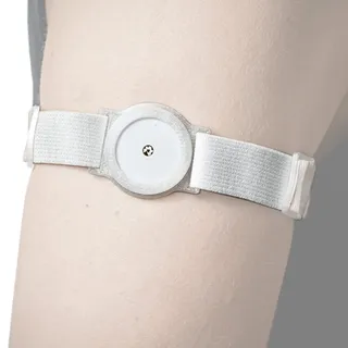 DiaBrothers® Fixierband für Freestyle Libre 2 Sensor | Wasserfest & flexibel | Sicherer Halt & Schutz | Verstellbares Armband - Halter: transparent - Armband: weiß - Größe: M (25-35 cm)