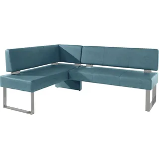 Eckbank HOME AFFAIRE "Rab", blau (petrol (argentina 1119), silberfarben), B:200cm H:88cm T:160cm, Polyester, Sitzbänke, Eckbank, in 2 Breiten (180 oder 200 cm), Bezug in verschiedenen Qualitäten