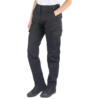 Lee Cooper LCLPNT241 Damen Pflegeleichte Multi-Pocket-Hose Classic Cargo Safety Arbeitshose, Schwarz, 42 EU - 28L