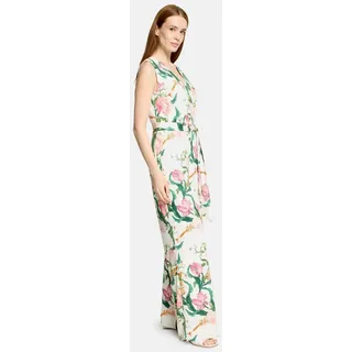 Vera Mont Damen Jumpsuit mit Bindegürtel 38, Cream/Rosé - 38W