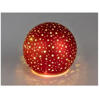 Formano LED Deko-Kugel Drehend Rot 15 cm Glaskugel Timer 6h/18h Weihnachten Deko - Rot