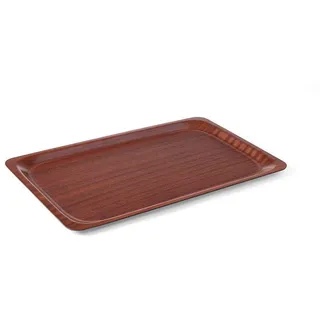 HENDI Serviertablett, rechteckig, rutschfest, laminiert, AmerBox, Mahagoni, 330x430mm,
