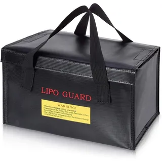 YUNIQUE GREEN-CLEAN-POWER - Feuerfeste Lipo-Tasche für Batterien | Feuerresistent, sicher für DJI Tello, BD-1, Helifar | Ideal für Drone Radiofly, Schwarz, Kunststoff | Größe cm 26 x 13 x 15
