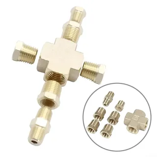 Adapter Verteiler für Öldruck und Öltemperatursensor, 1/8"-27 NPT auf 1/4"-18 NPT Gewinde, universell einsetzbar für KFZ-Reparatur, robustes Metall, 7-teiliges Set
