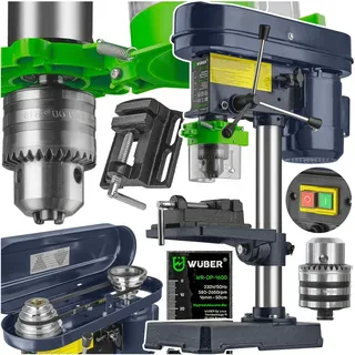 WUBER Ständerbohrmaschine Säulenbohrmaschine 1600W Stark + Schraubstock