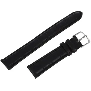 Knoruley 18mm Uhr Armband Schwarze PU-Leder Legierungsschnalle Buegel Uhr